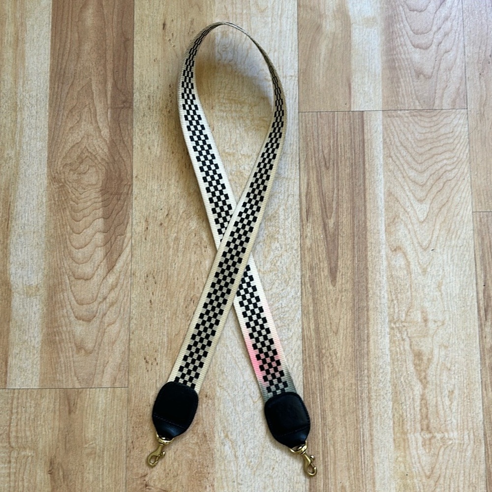 Clare V. Black and White Checkered Bag Strap (damaged)